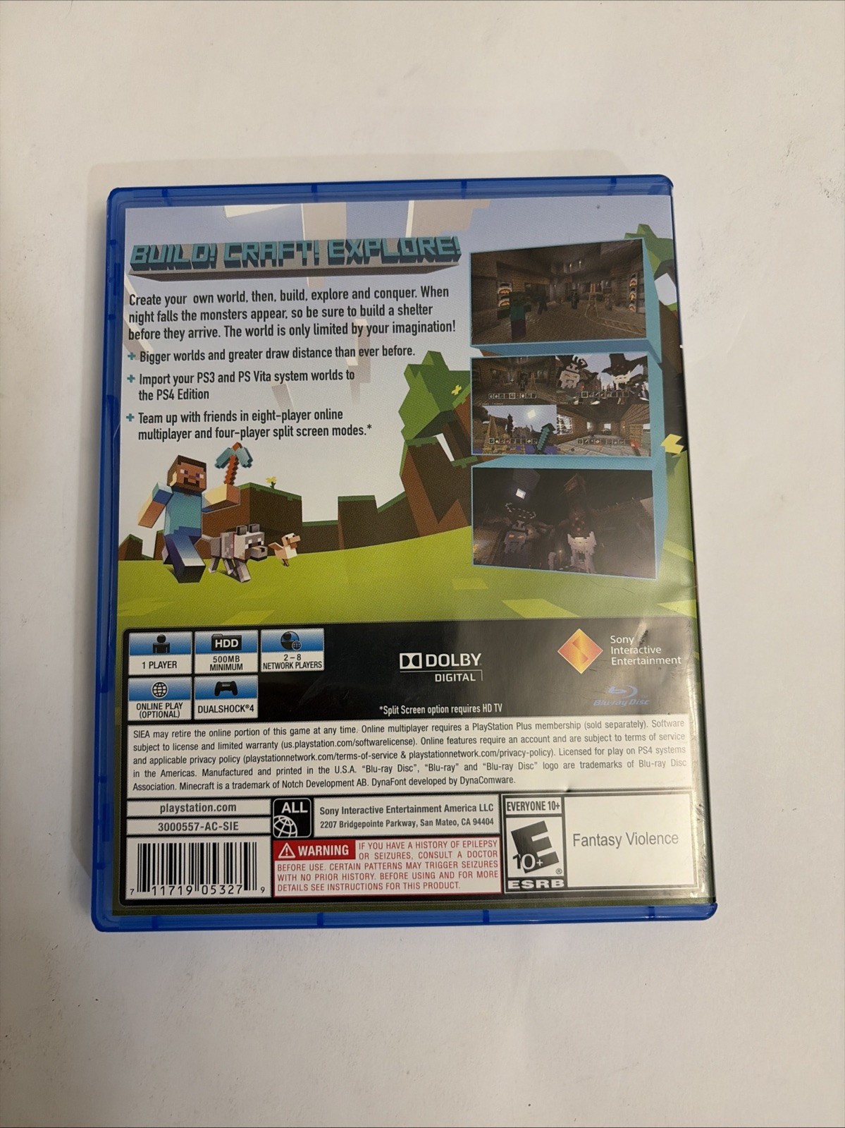 Minecraft PS4 Edition (PlayStation 4, 2014)