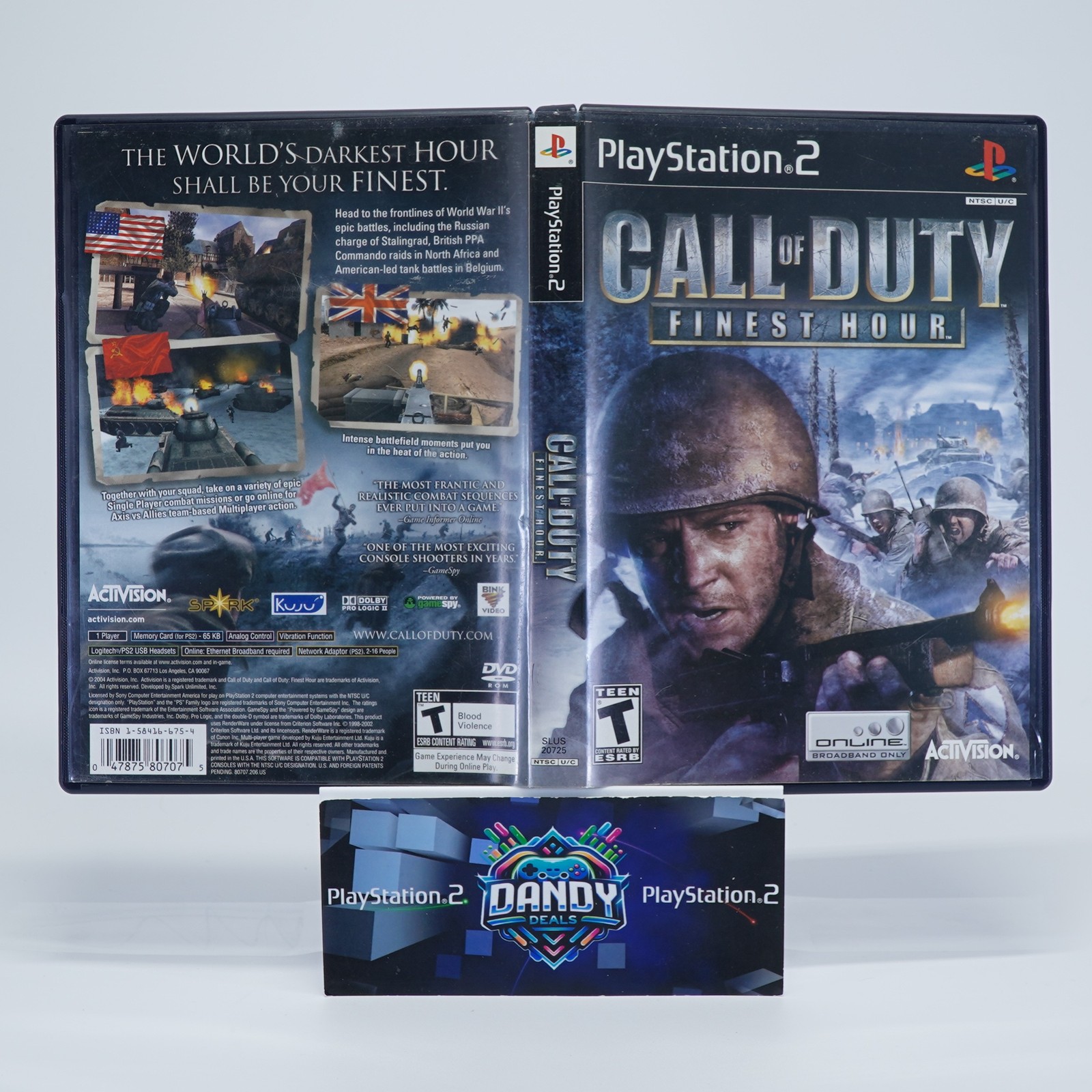 Call of Duty Finest Hour PS2 Black Label – CIB W/ Manual – Tested – PlayStation