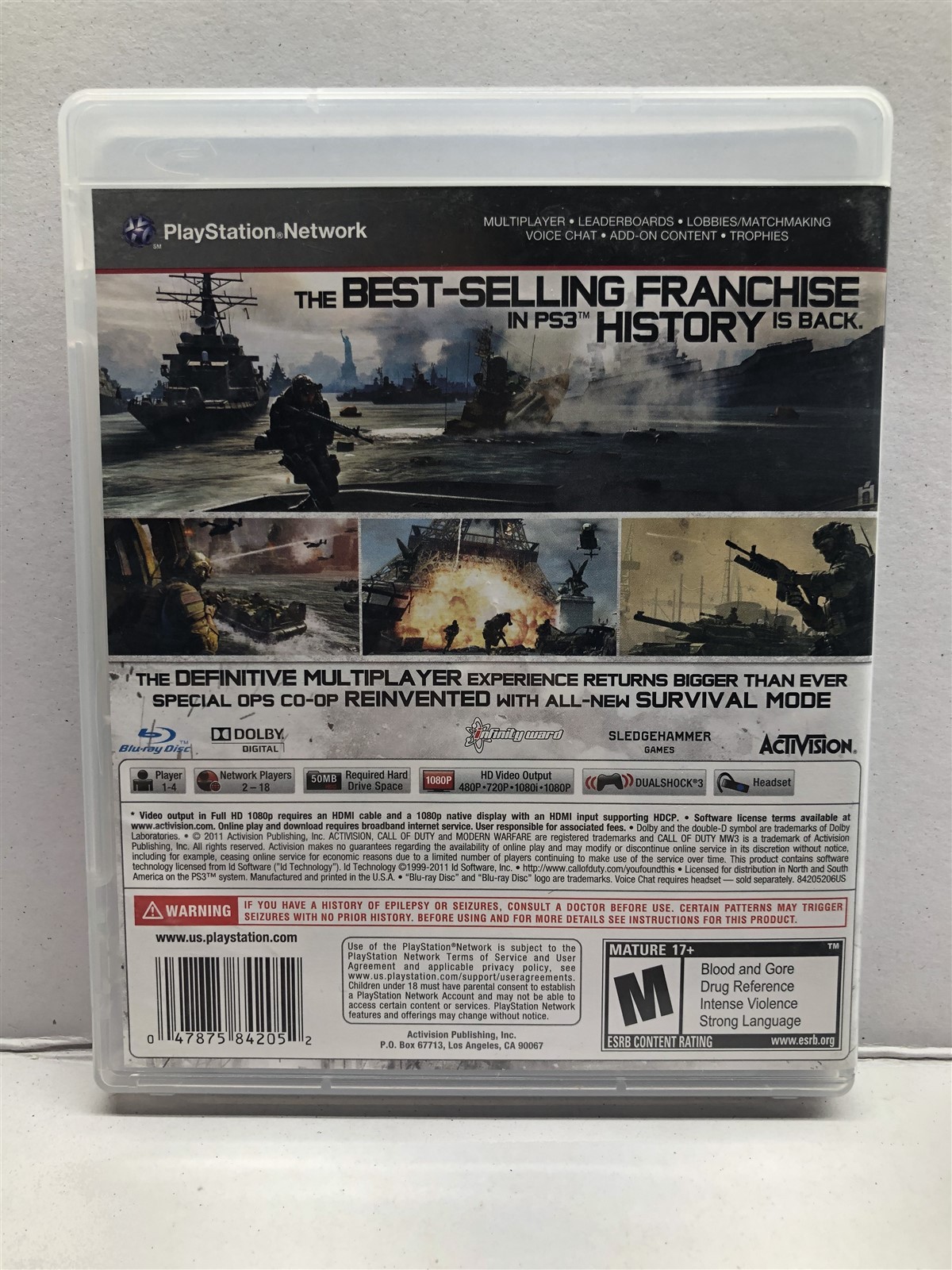 Call of Duty Modern Warfare 3 MW3 (PS3, 2011) Complete Tested Working