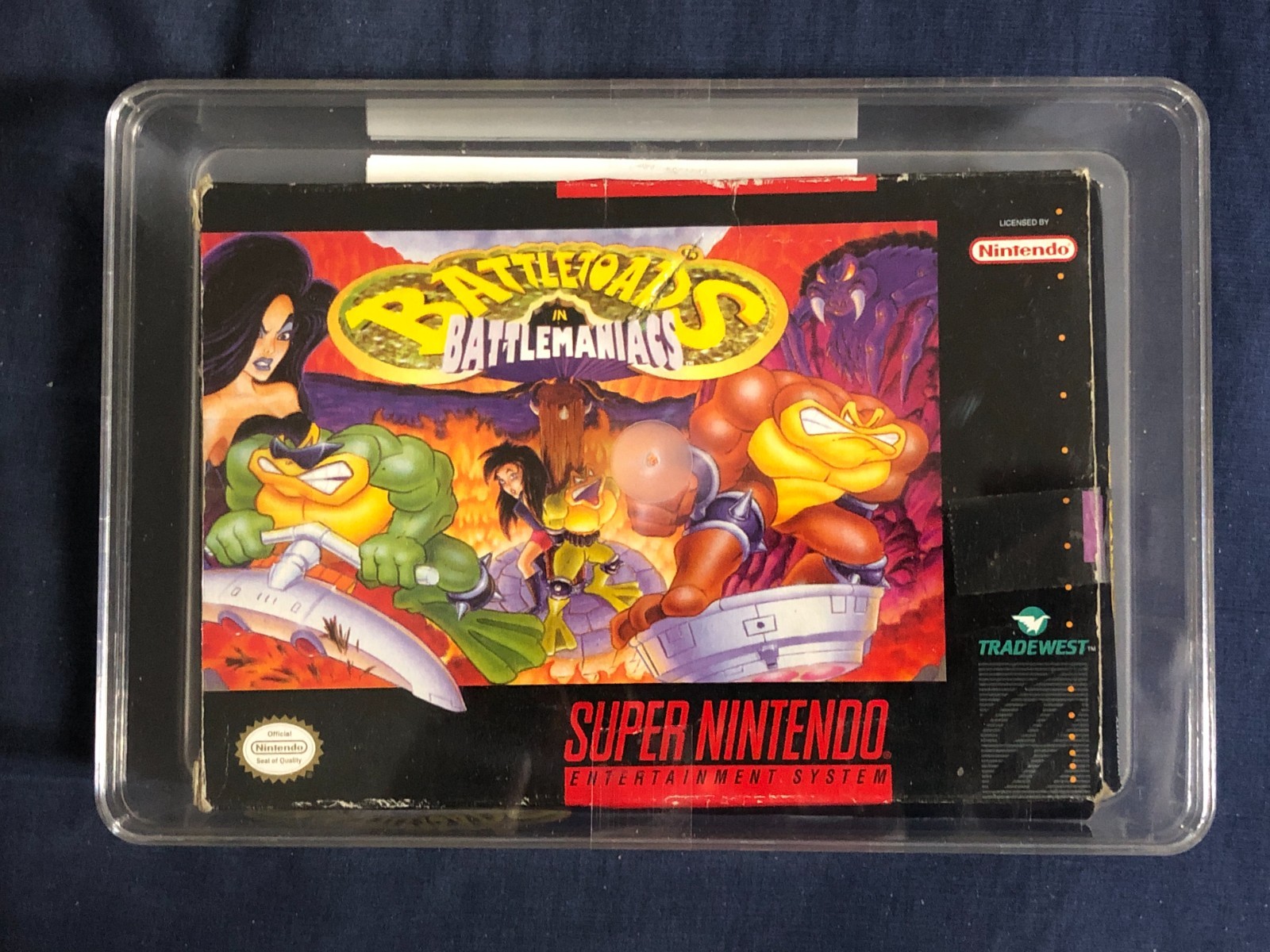 Battletoads in Battlemaniacs (SNES) (Majesco) CIB Damaged Box, Working, Tested