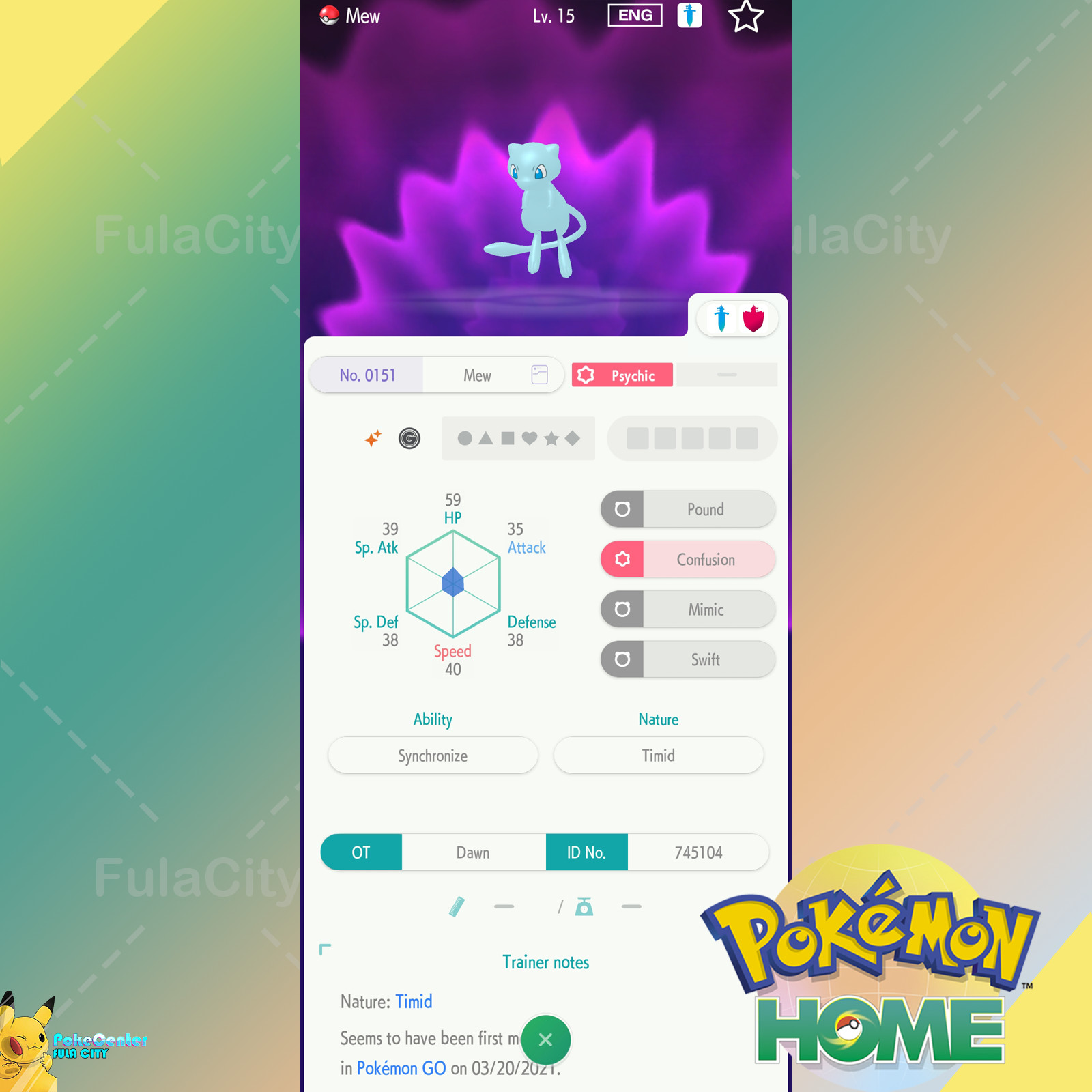 ✨ Shiny Mew 🟢Event Pokémon G0 Special Research 🟡 Pokemon HOME Trade🟢