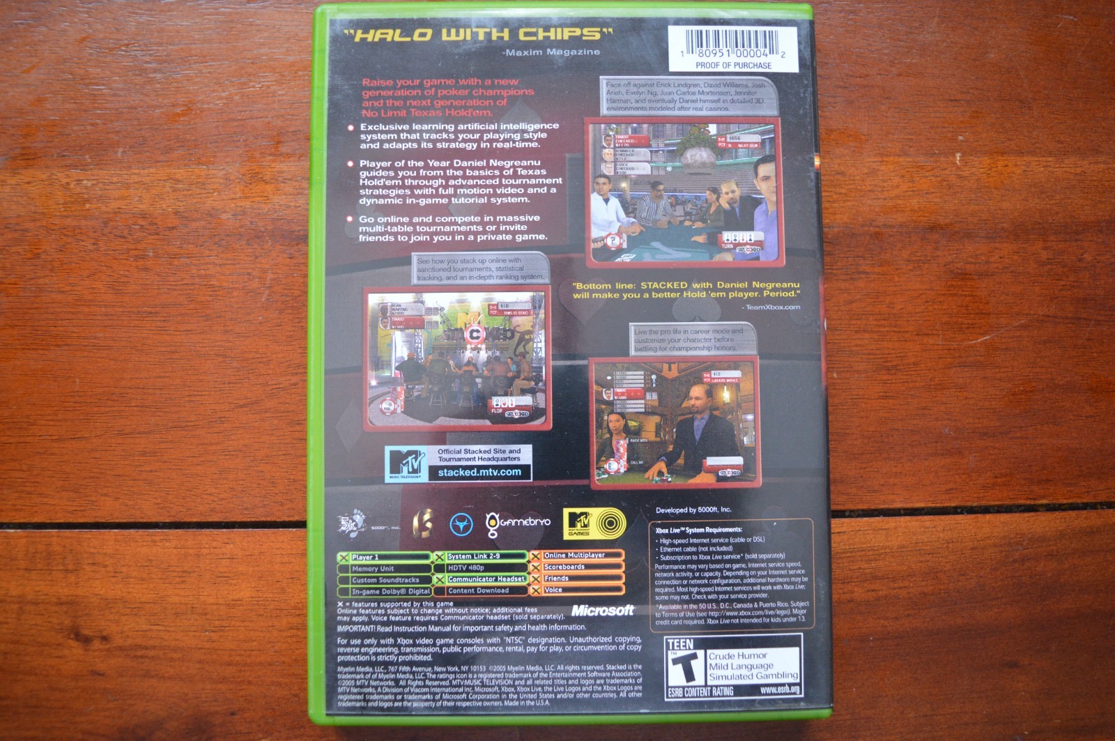 Stacked With Daniel Negreanu Microsoft Xbox Live, 2006 Complete Tested