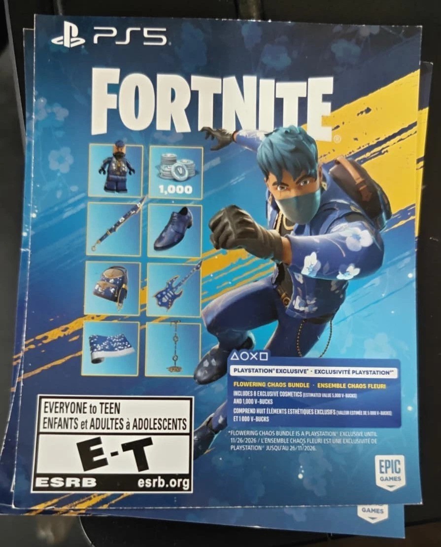 Fortnite Flowering Chaos Bundle (Unscratched) PS5 NEW!