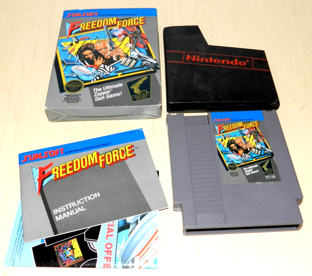 NINTENDO NES FREEDOM FORCE GAME NICE BOX SUNSOFT 1988 COMPLETE
