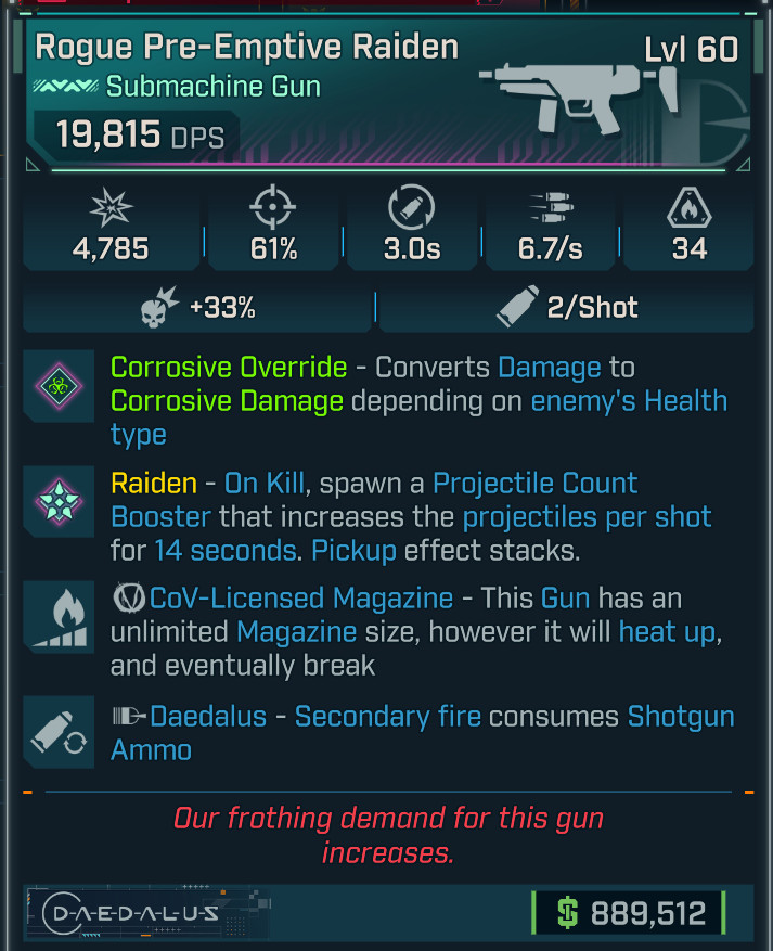 Borderlands 4 • Pearlescent SMG • Pre-Emptive Raiden • Lvl 60 • PC PS5 XBOX
