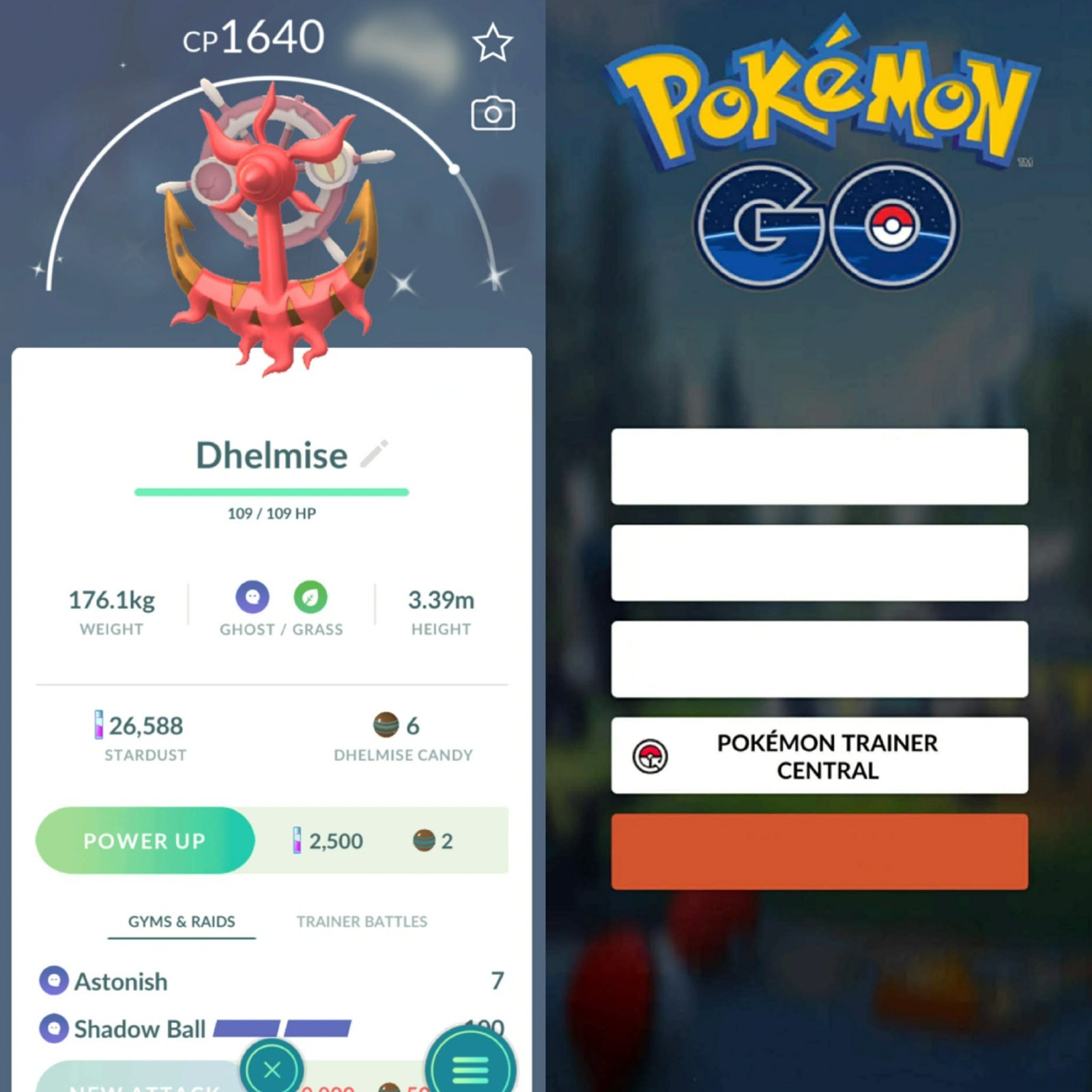 Pokémon PTC Go | Shiny Dhelmise ✨ Mini 80k Stardusts or Trade