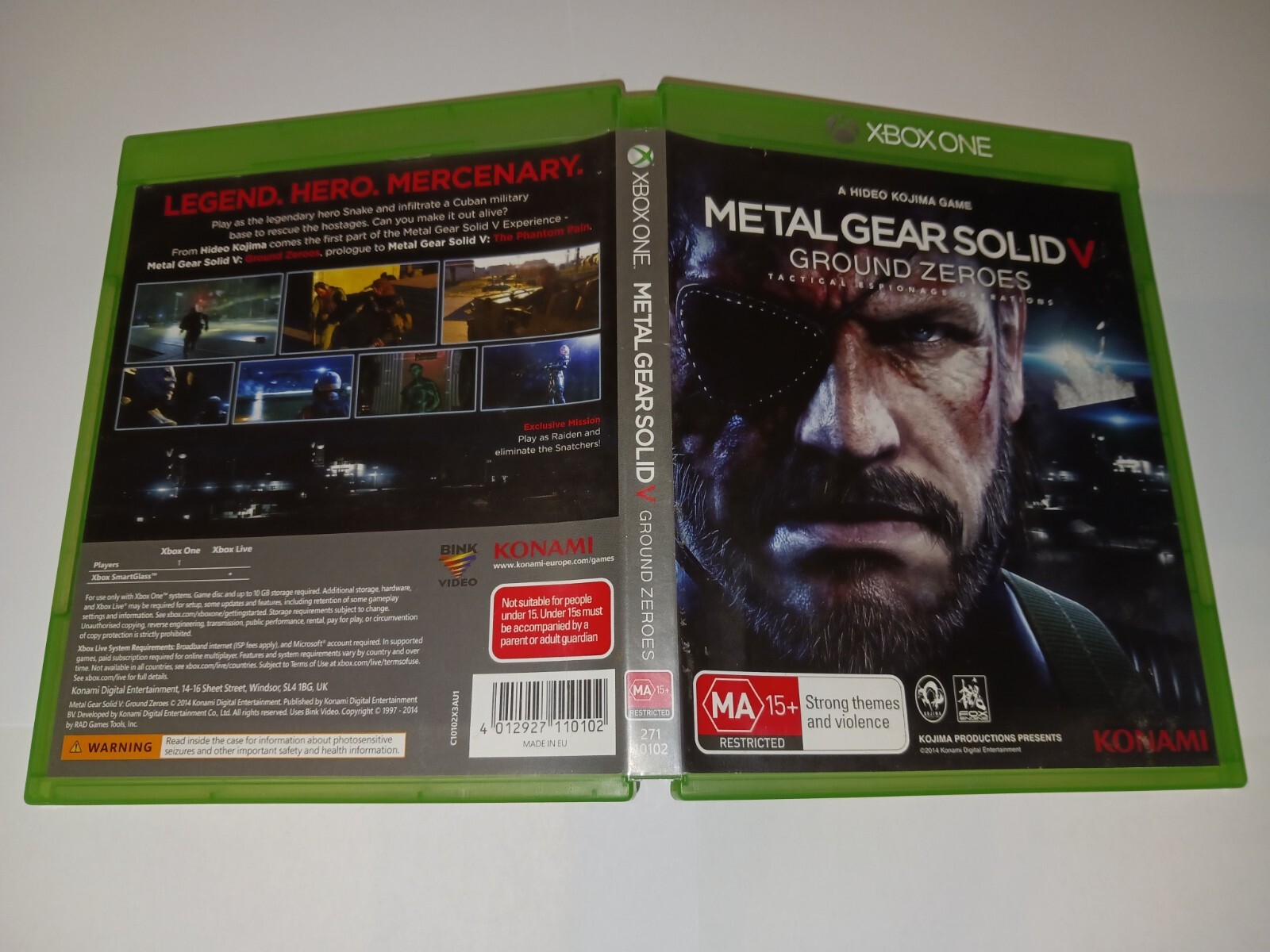 METAL GEAR SOLID V GROUND ZERO (MICROSOFT XBOX ONE GAME , MA15+)