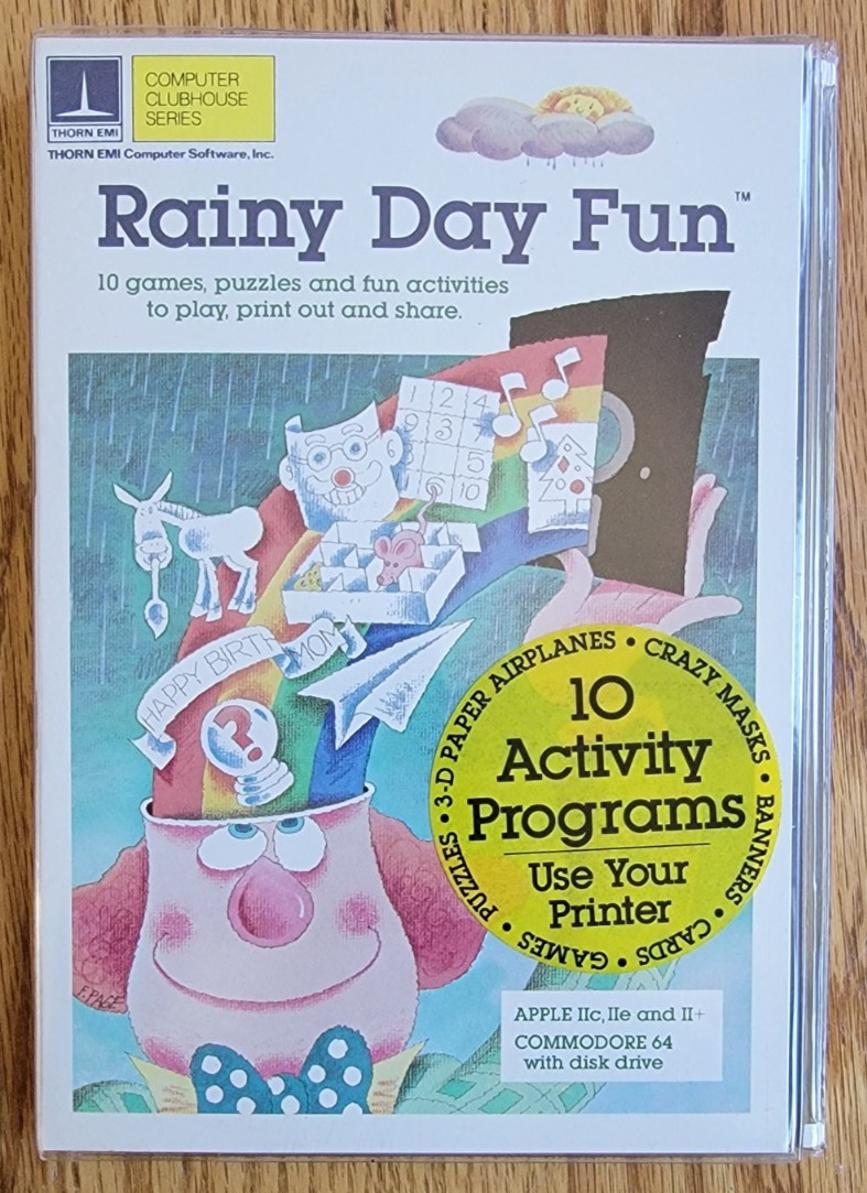 1985 Rainy Day Fun Thorn Computer Clubhouse Series Apple II 5 1/4″ Disks