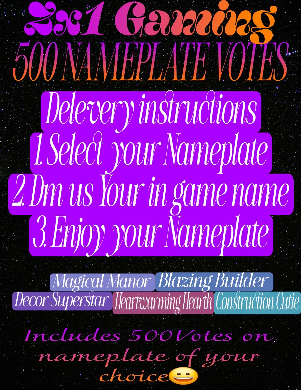 Palia Home Tour 500 Votes Nameplate