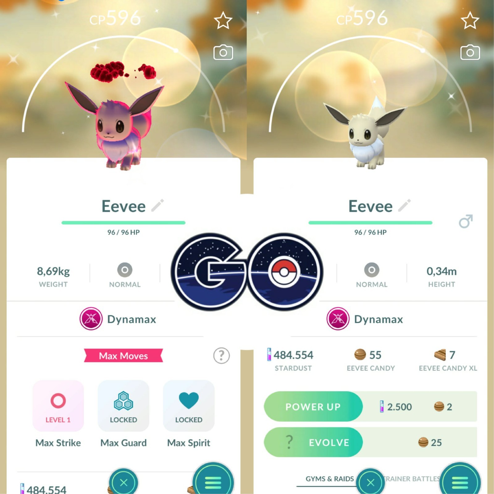 Pokémon Go – Shiny Dynamax Eevee – Mini PTC 80k Stardusts