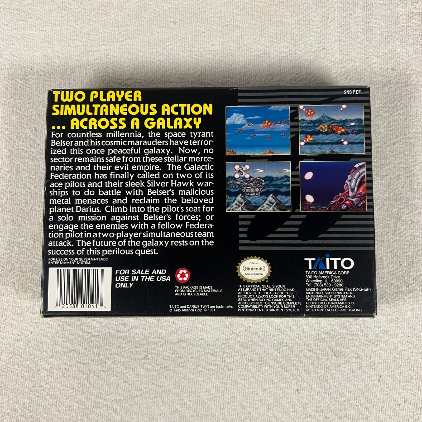 Darius Twin (Super Nintendo Entertainment System, 1991) CIB Manual