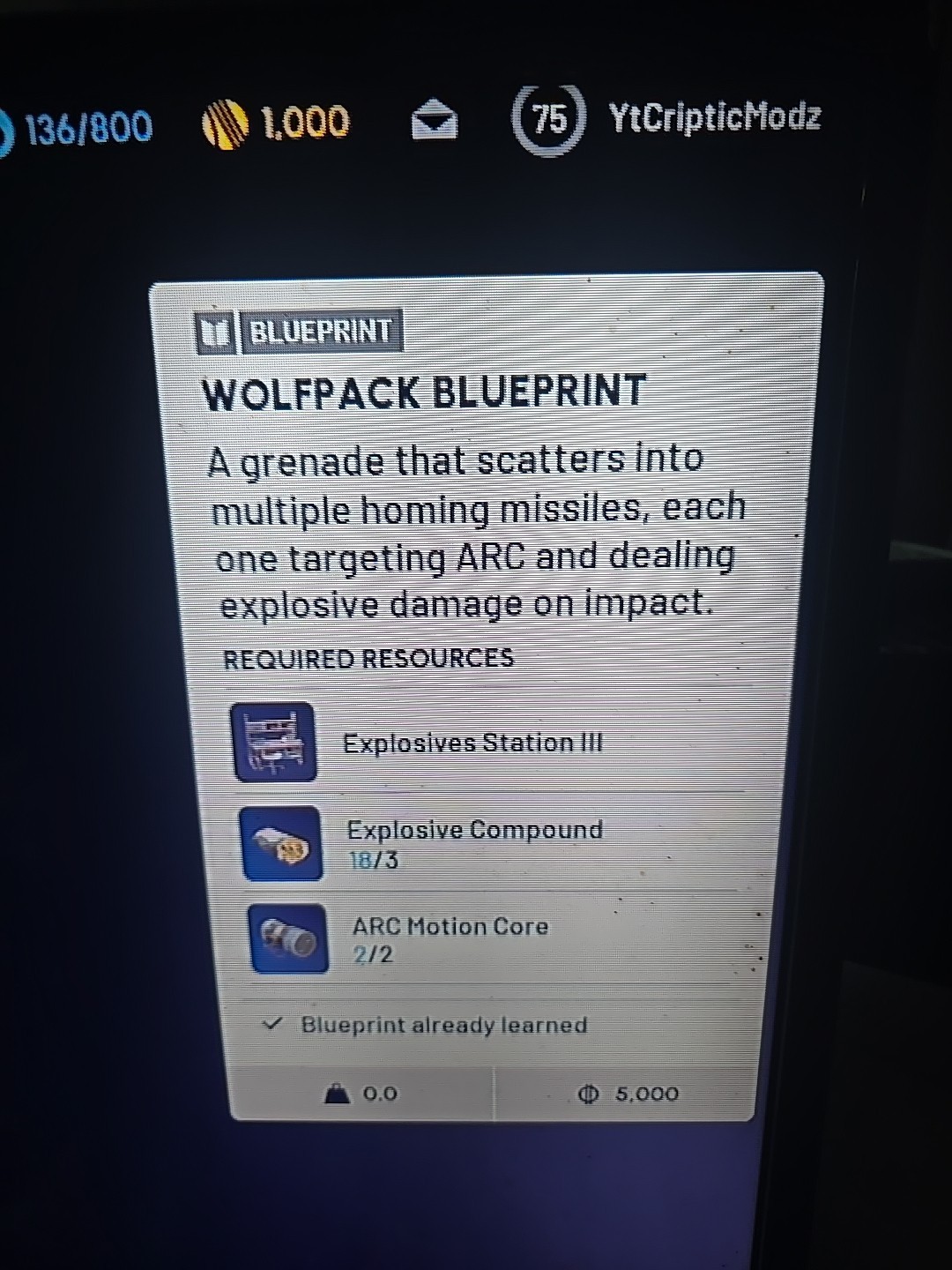 Arc Raiders Wolfpack Blueprint