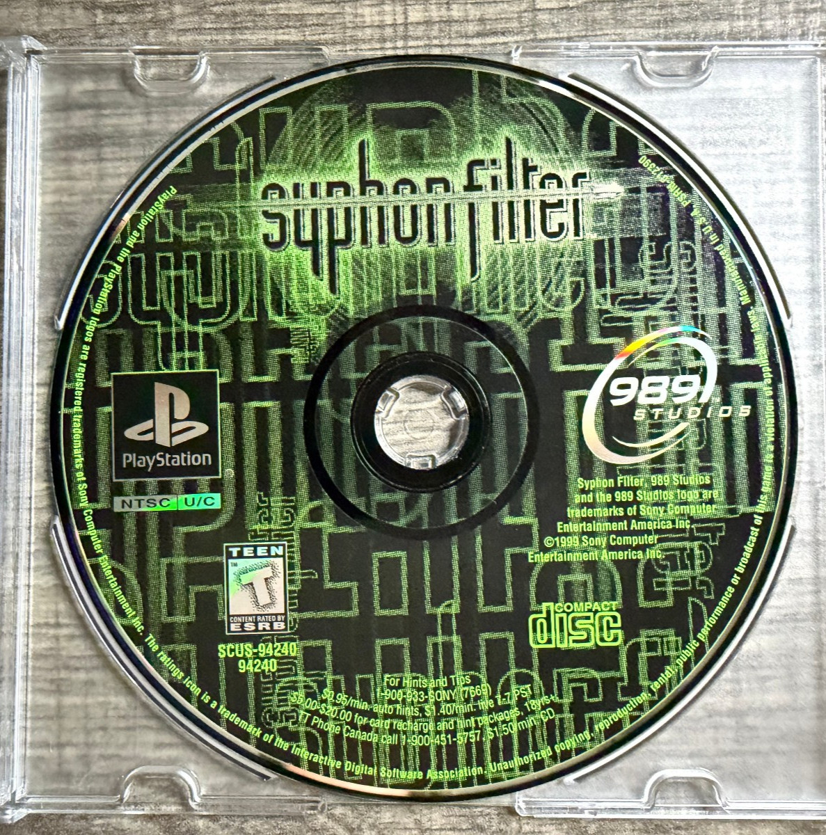 Syphon Filter (DISC ONLY) – Sony Playstation 1 PS1 – 989 Studios – Acceptable Co
