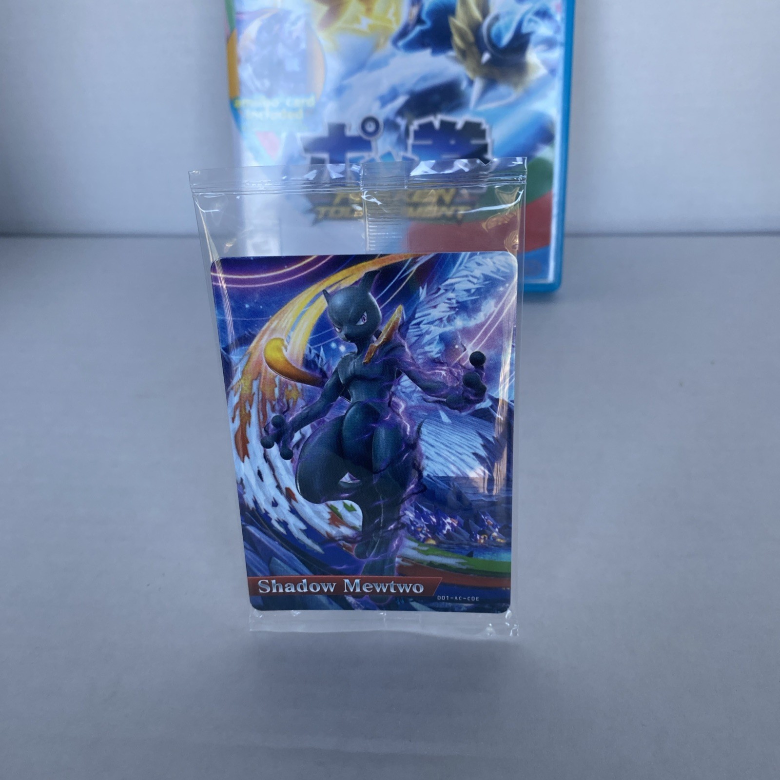 Nintendo Pokkén Tournament Wii U Fighting Game w/ Shadow MewTwo Amiibo Card RARE