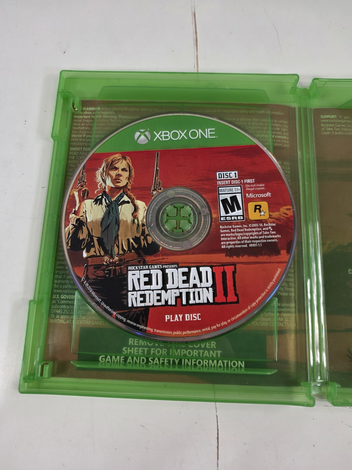 Red Dead Redemption 2 Western Video Game Rockstar 2-Disc XBOX ONE NO MAP TESTED!