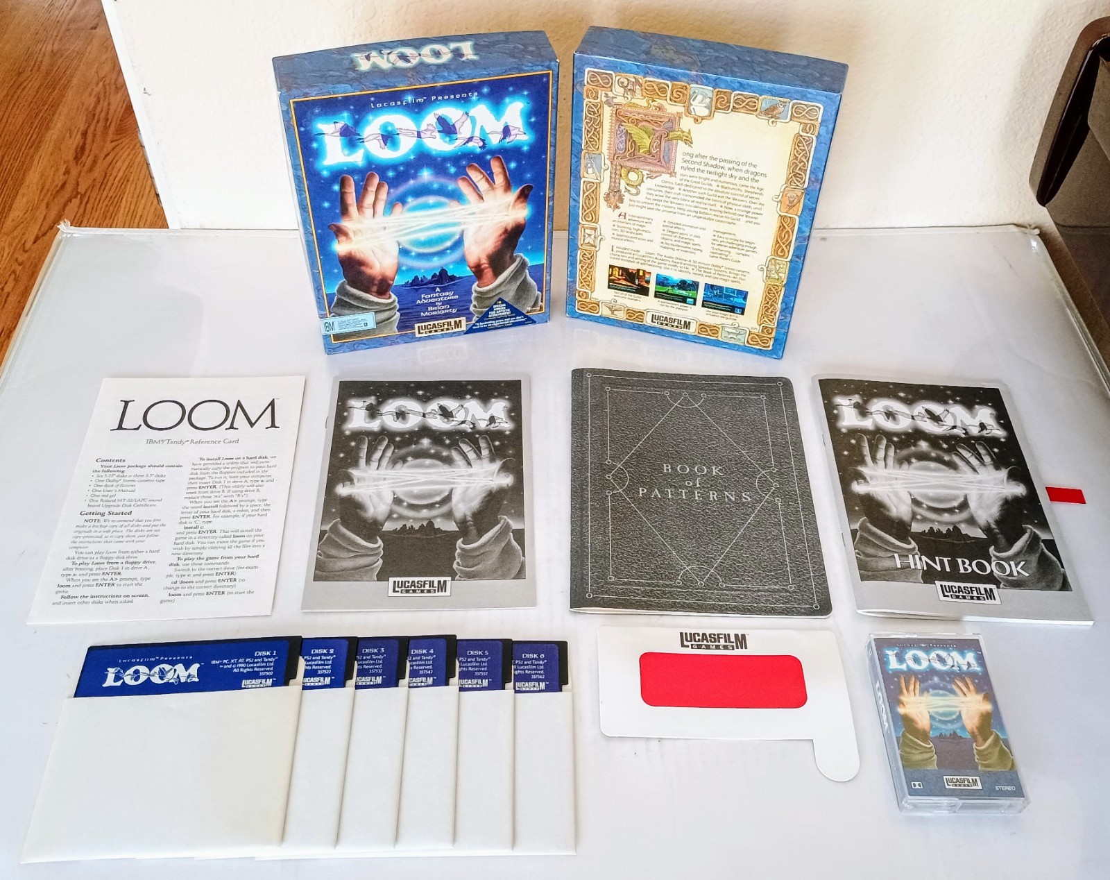 Loom 1990 Lucasfilm PC Pristine Blank Book of Patterns Red Decoder Cassette Hint