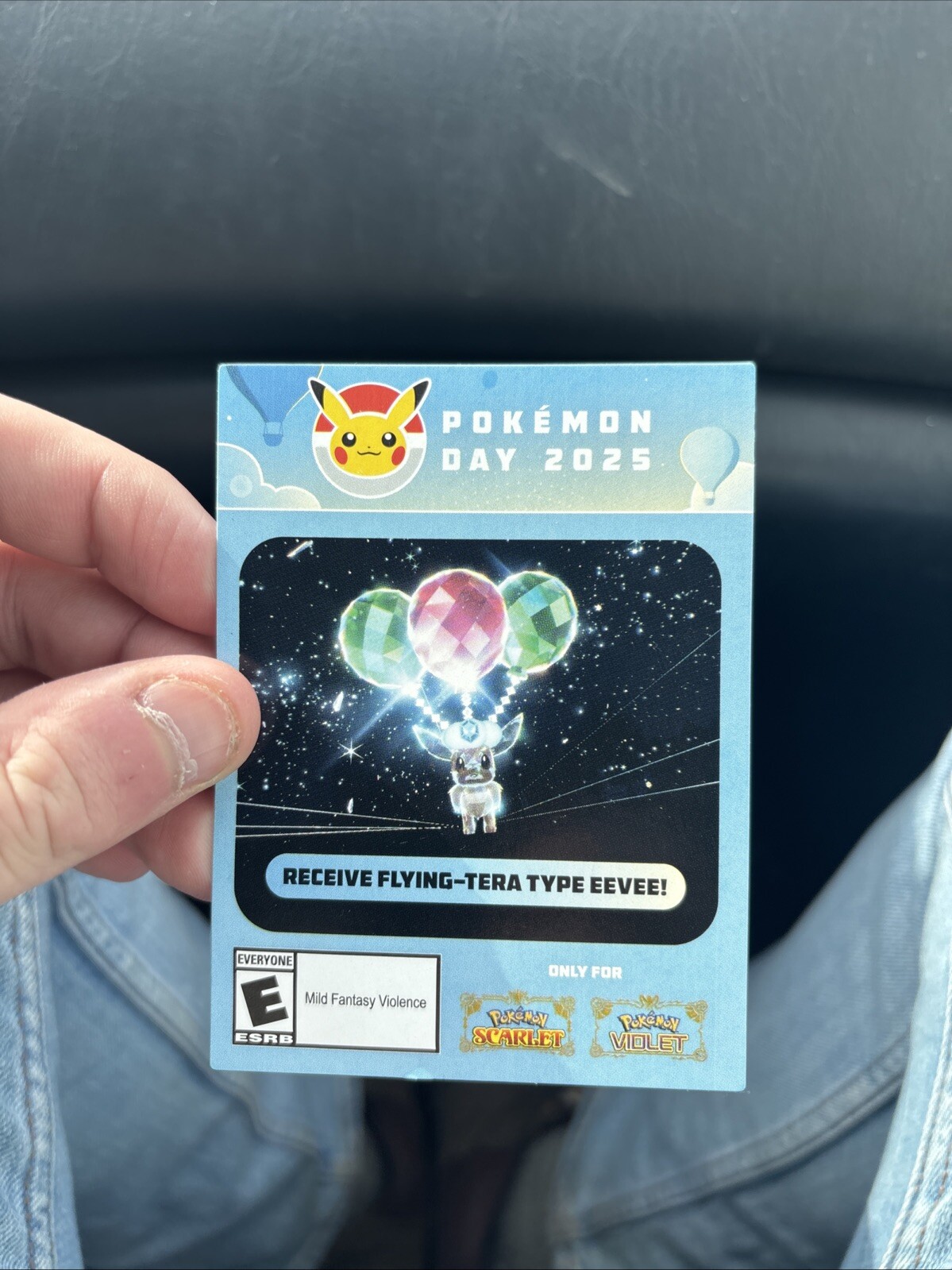 Pokemon Scarlet & Violet Pokemon Day 2025 Flying Tera Eevee Redemption Card