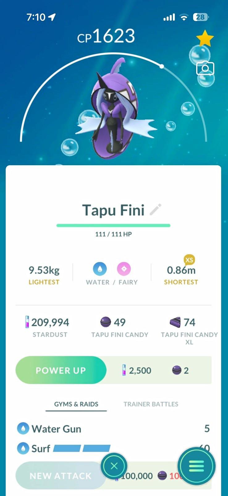 Pokemon GO Legendary XS Tapu Fini Registered=Instant, Unregistered=15/30 Days
