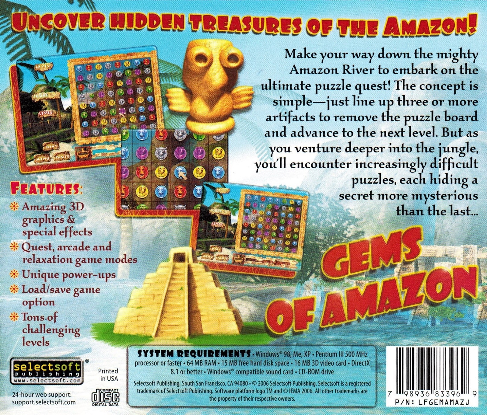 Gems of Amazon – Ultimate Puzzle Quest PC Software Game Sealed New