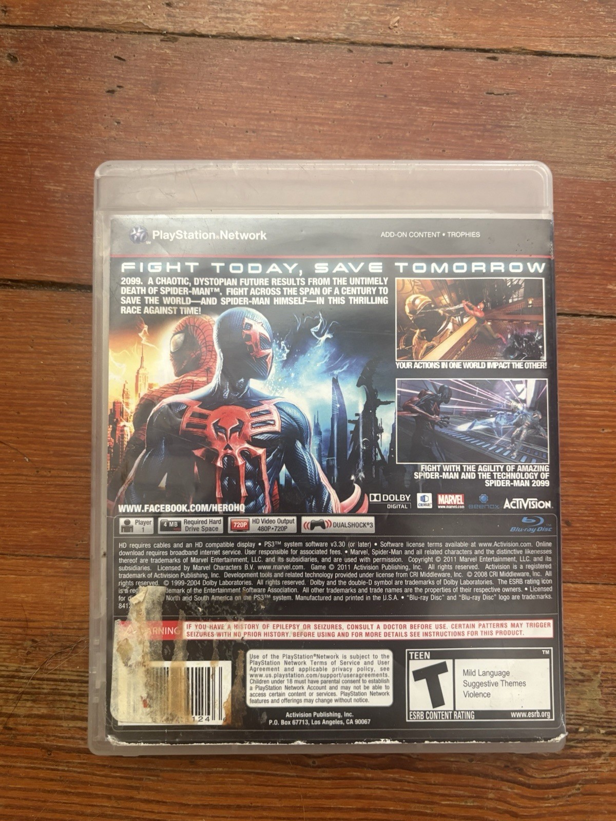 Spider-Man Edge of Time Video Game for PlayStation 3 No Manual PS3