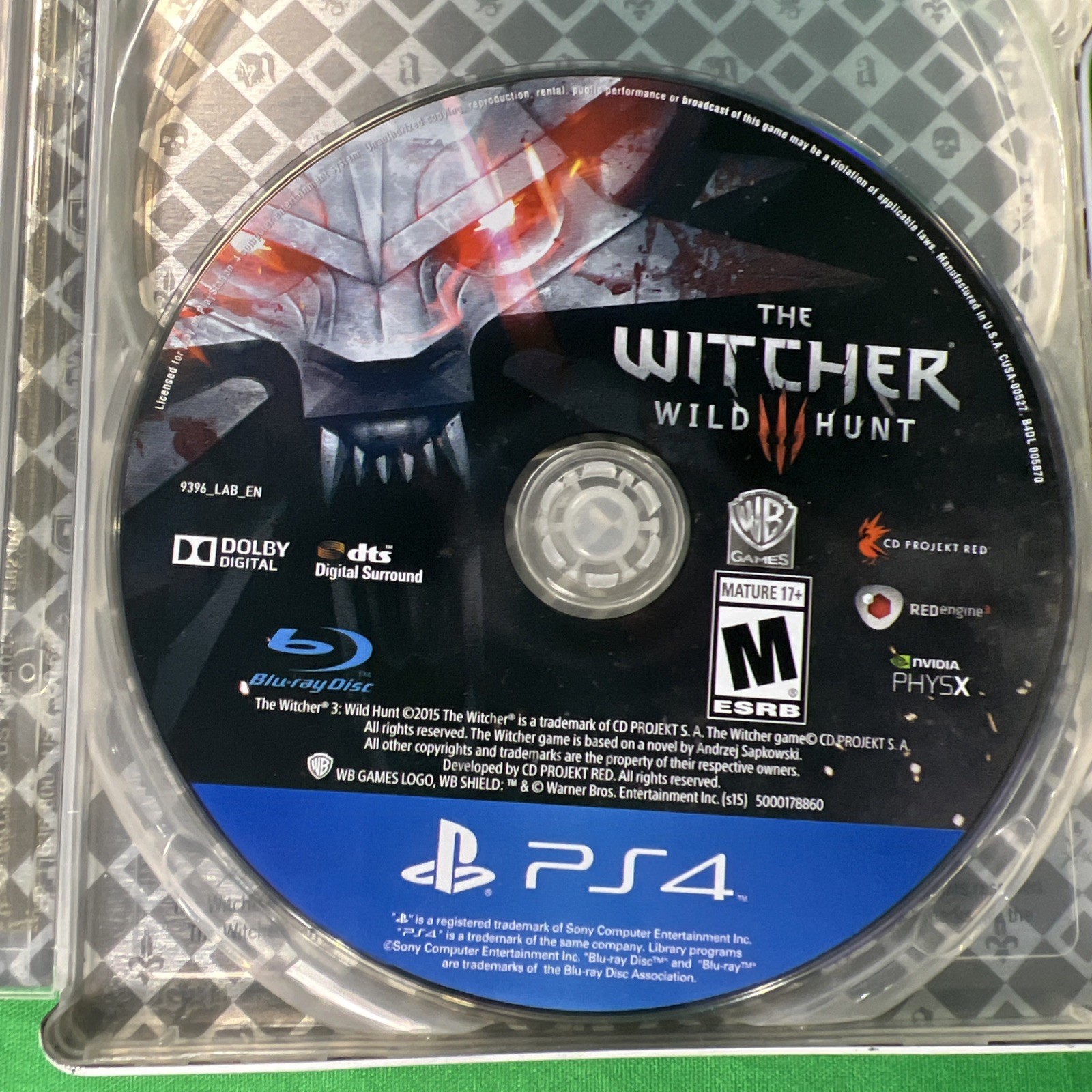 The Witcher 3 Wild Hunt PS4 Steelbook Complete w/ Manual & Blu-ray Disc