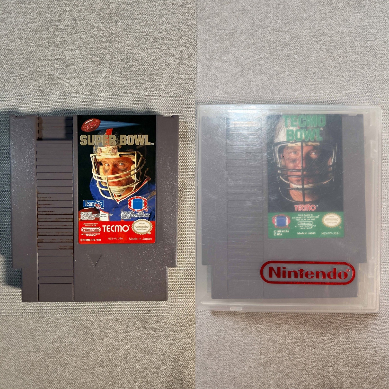Tecmo Super Bowl & Tecmo Bowl Nintendo NES Games Bundle Vintage 8-Bit Football