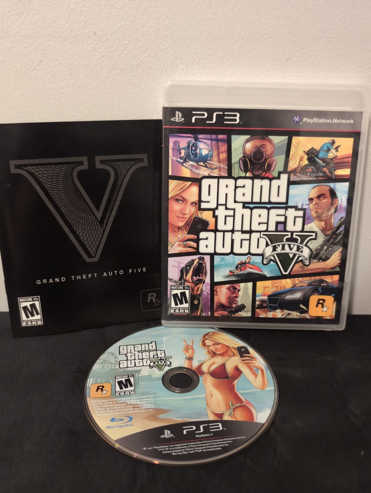 Grand Theft Auto V (Sony PlayStation 3, 2013) PS3 GTA Five Video Game