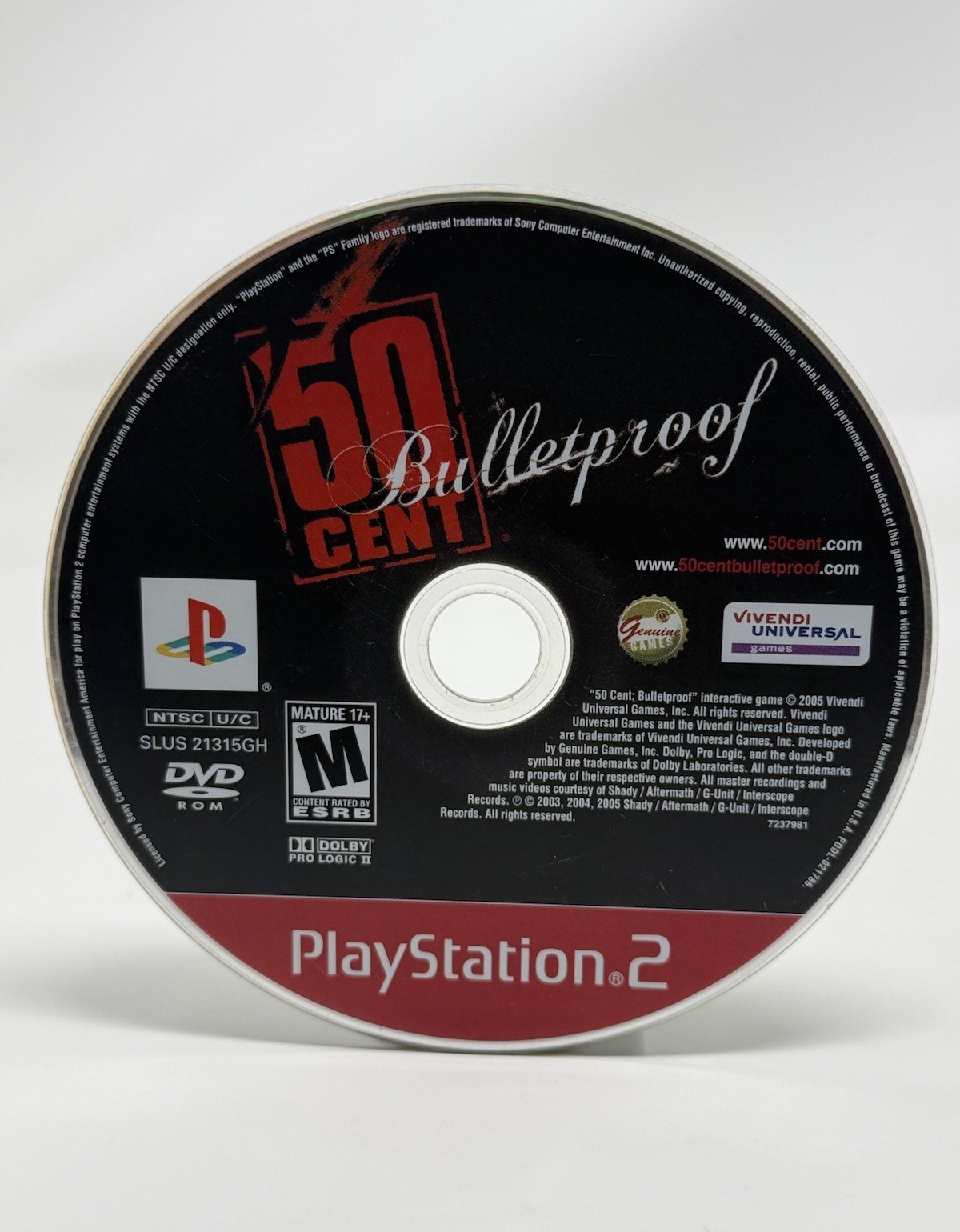 50 Cent Bulletproof PS2 PlayStation 2 Pristine Disc Only Tested Works Authentic