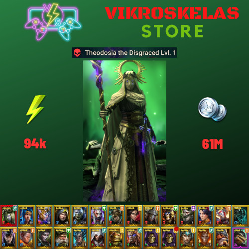 Raid Shadow Legends | Starter Mythical – Theodosia : 94k energy / 26 Legendary