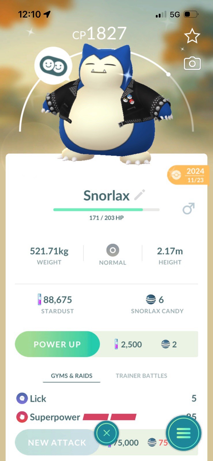 Shiny Snorlax Jacket Mini PTC