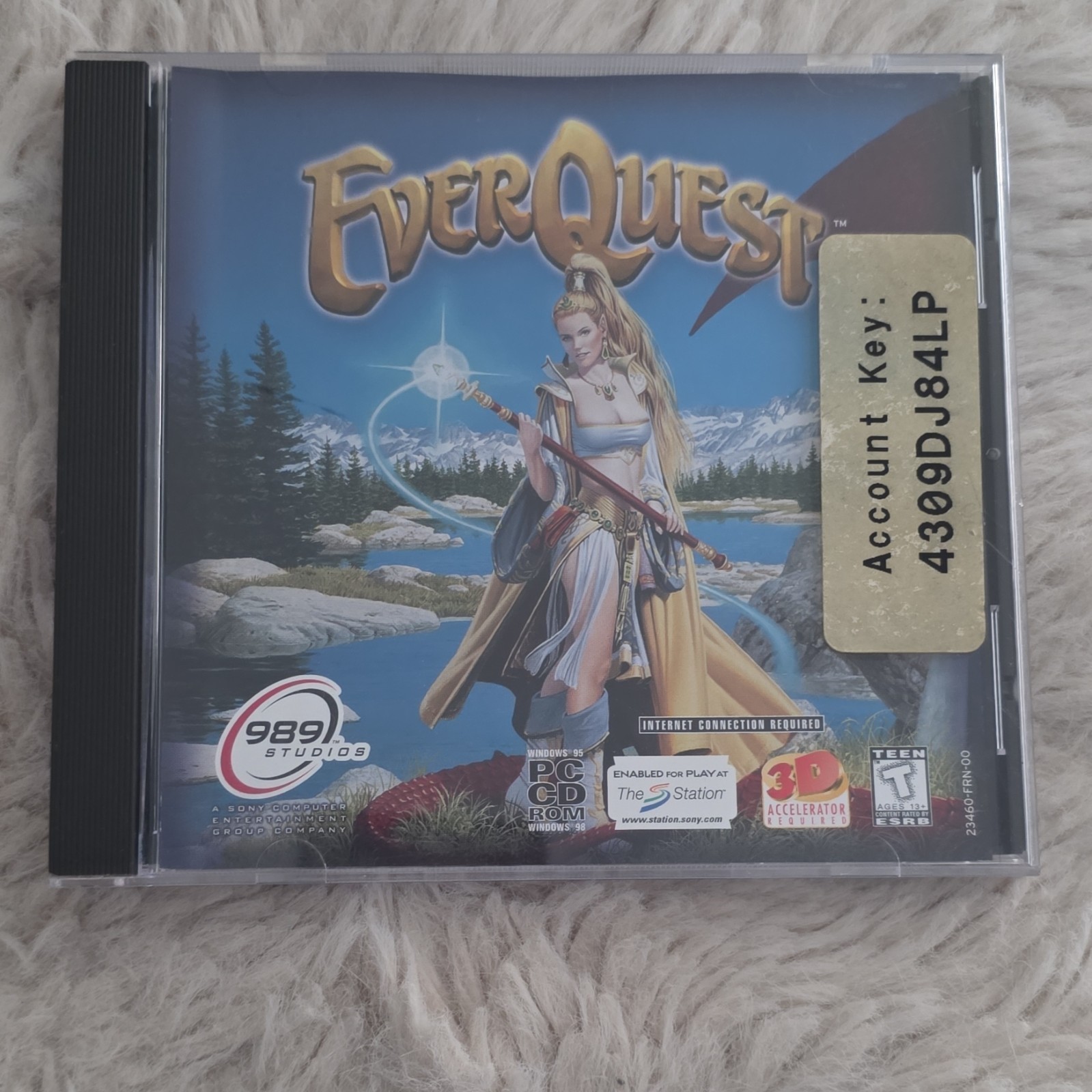 EverQuest PC CD-ROM Fantasy Role Playing T 1999 989 Studios Manual Multiplayer