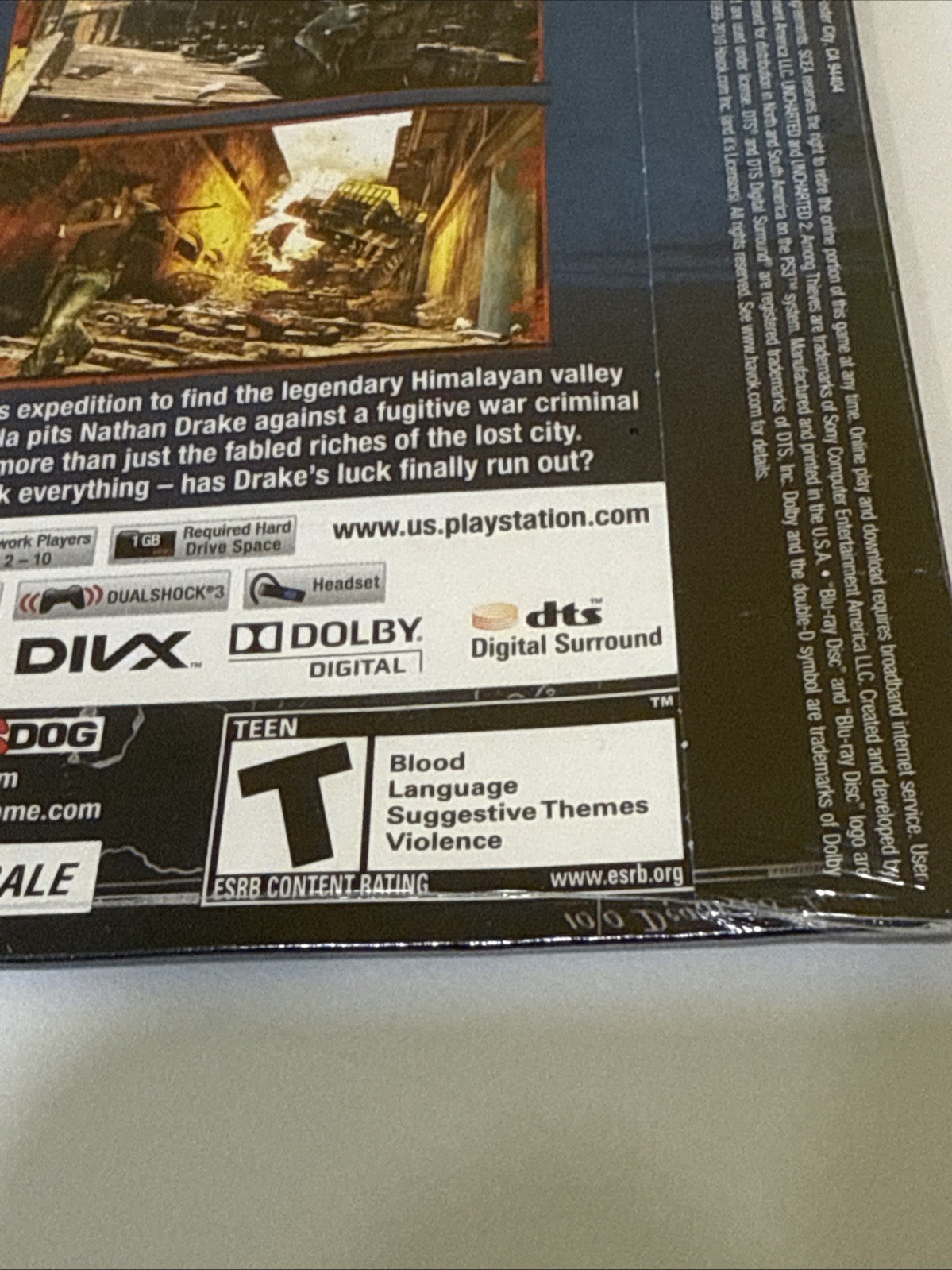 Uncharted 2: Among Thieves PS3 Brand New & Factory Sealed! Cardboard Sleeve Case