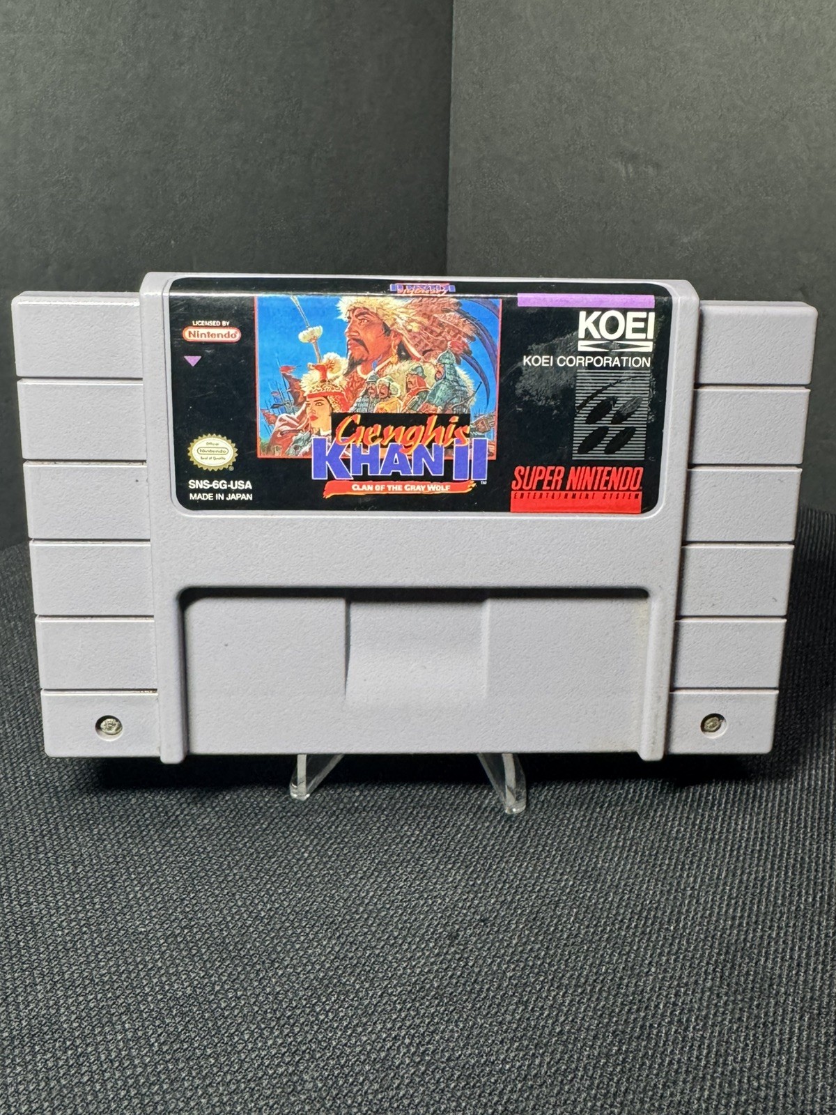 Genghis Khan II Clan of the Gray Wolf (Super Nintendo, SNES) Authentic Tested
