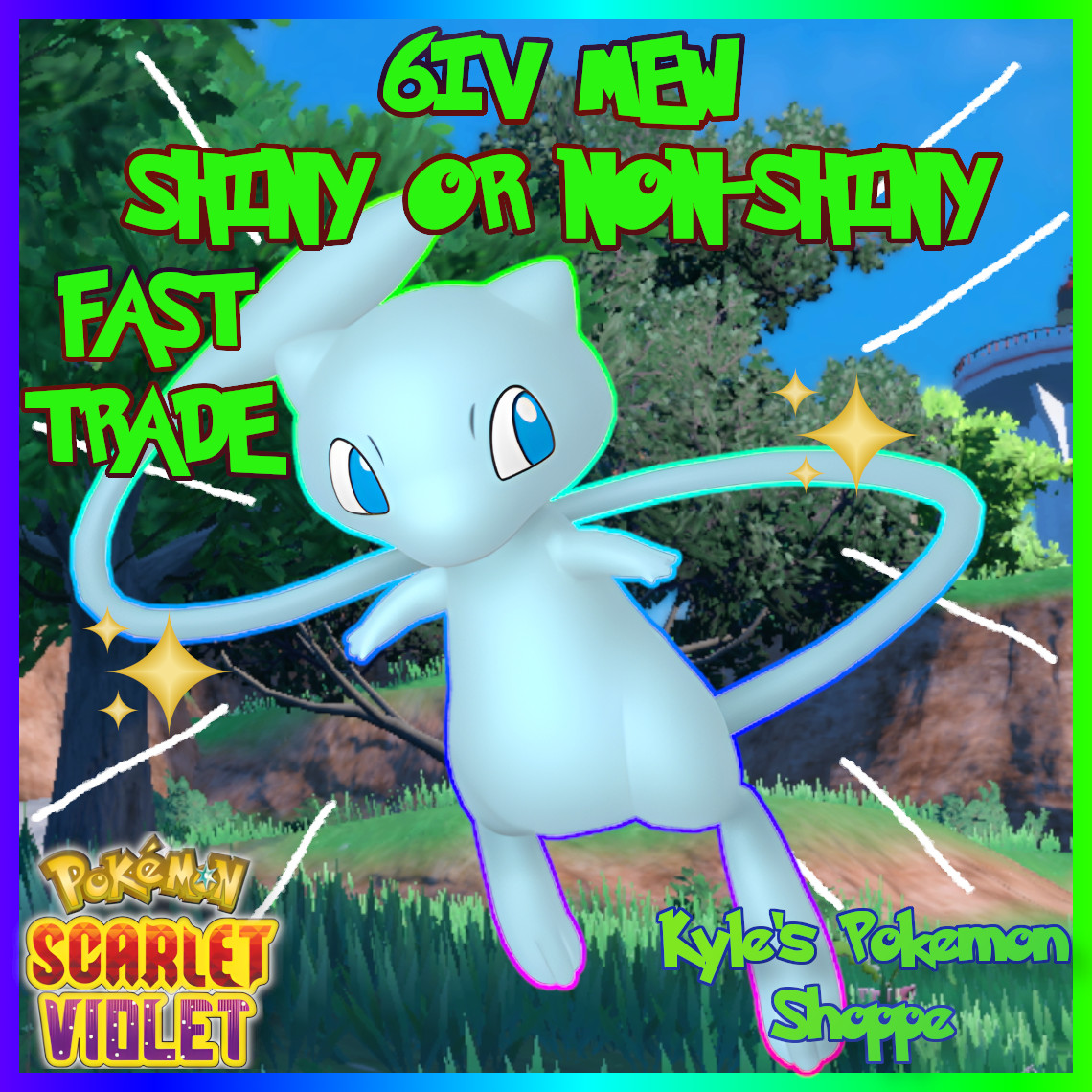 ✨ 6IV SHINY MEW ✨ POKEMON SCARLET & VIOLET EV’D OR NON-SHINY 🚀 FAST TRADE