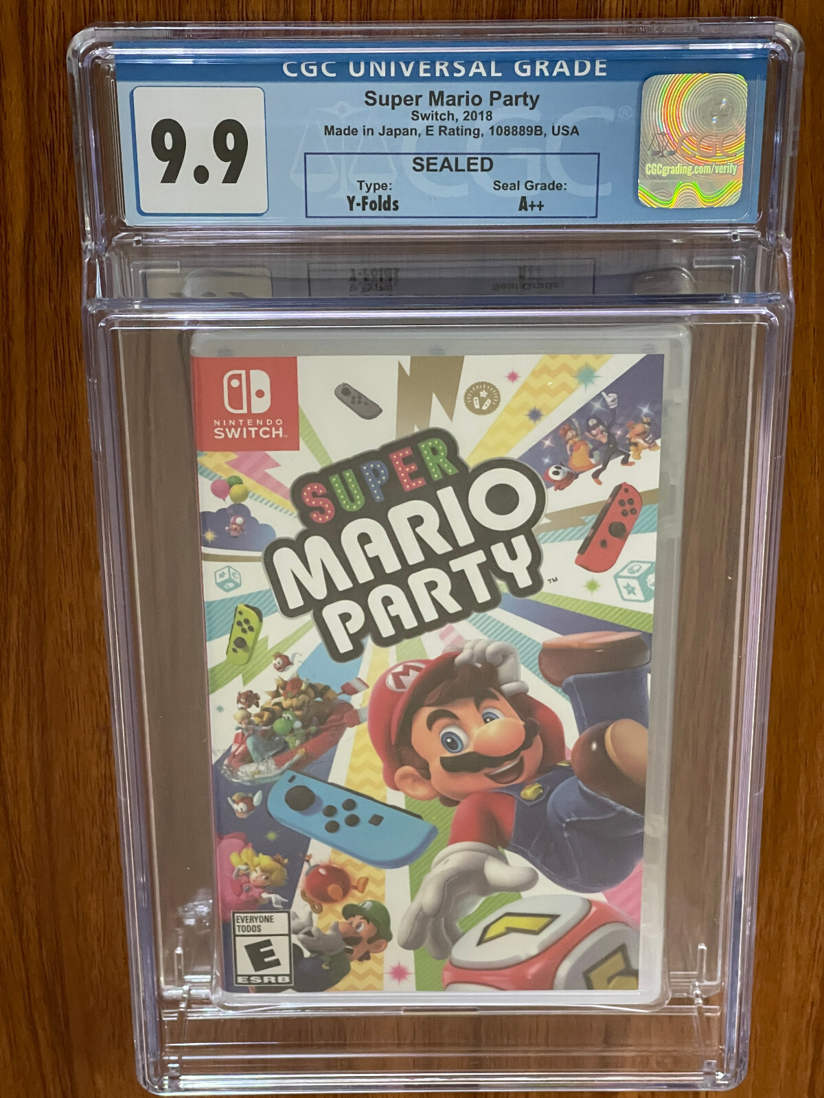 NEW SEALED Encased 2018 SWITCH SUPER MARIO PARTY CGC VGA Graded 9.9 Y-Fold A++