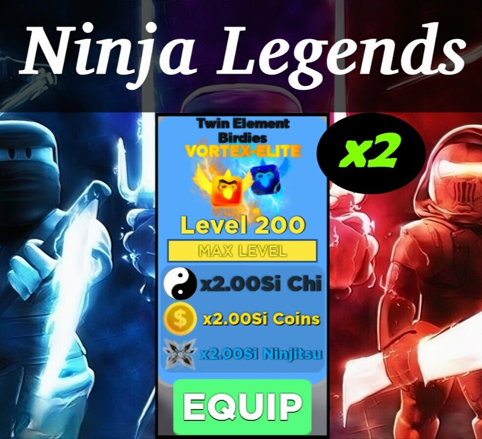 ROBLOX Ninja Legends Pets – Twin Element Birdies MAX OUT x2 [Fast & Secure]