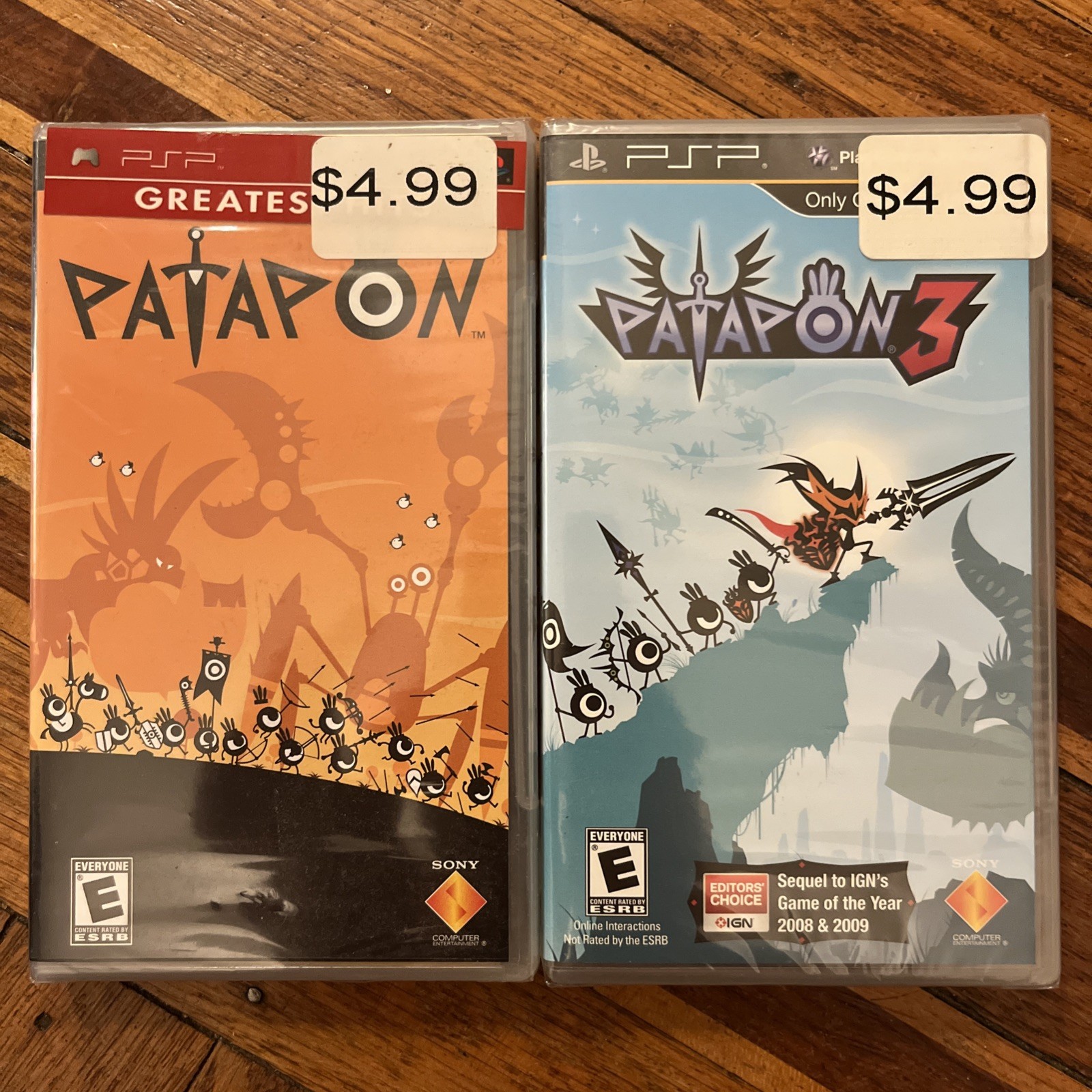 Patapon 1 & 3 Lot Physical Disc Version PlayStation Portable PSP Brand New Seal
