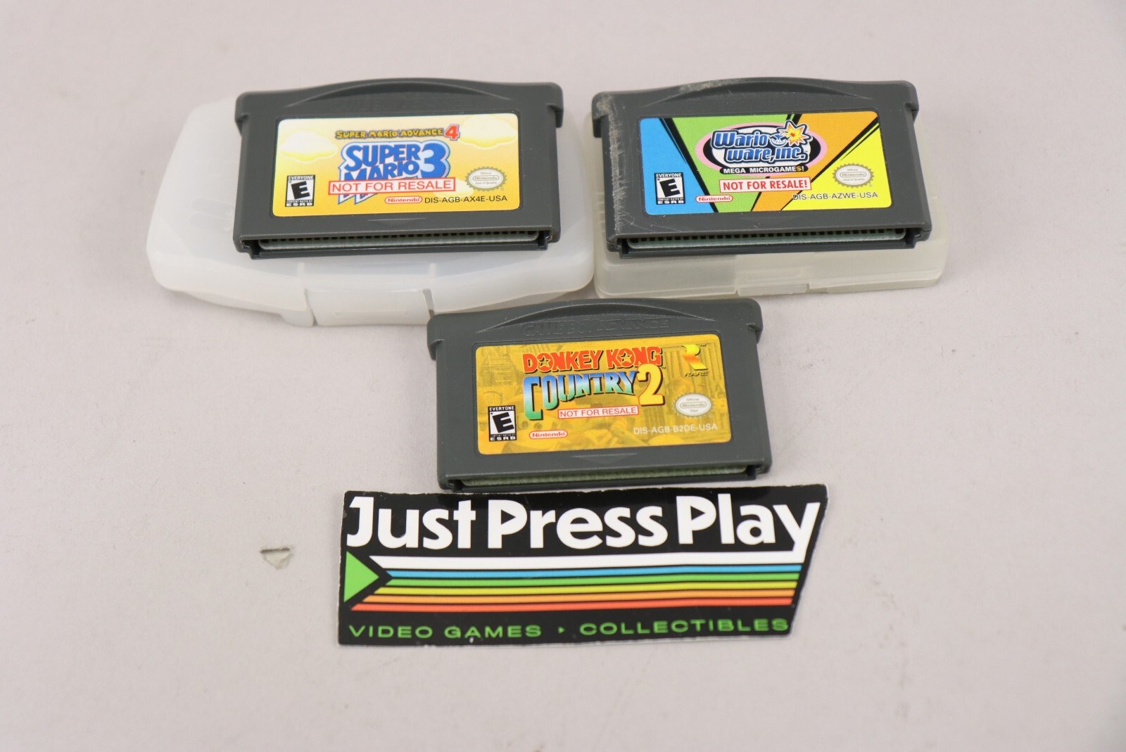 Lot: 3 Rare GBA Games Not for Resale Carts Super Mario 3, Donkey Kong Country 2+