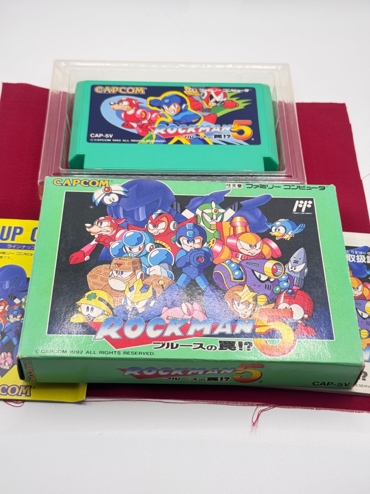 Mega Man 5 Rockman Famicom Nintendo NES Capcom Japan Tested Box Manual