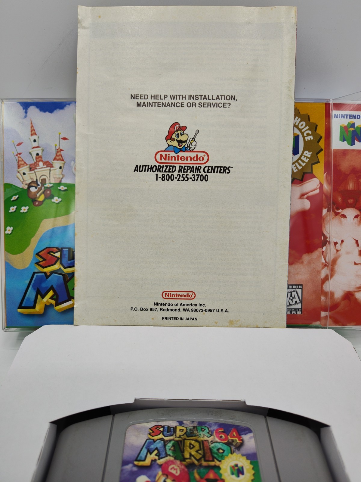 Super Mario 64 (N64, 1996) VGC w/ Manual + Case Protector Cleaned & Tested READ!
