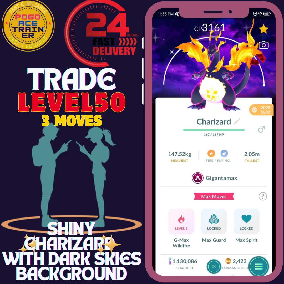 [DarkSkiesBG] Shiny Charizard – Dark Skies BG – Trinket Options ✨FASTDelivery✨