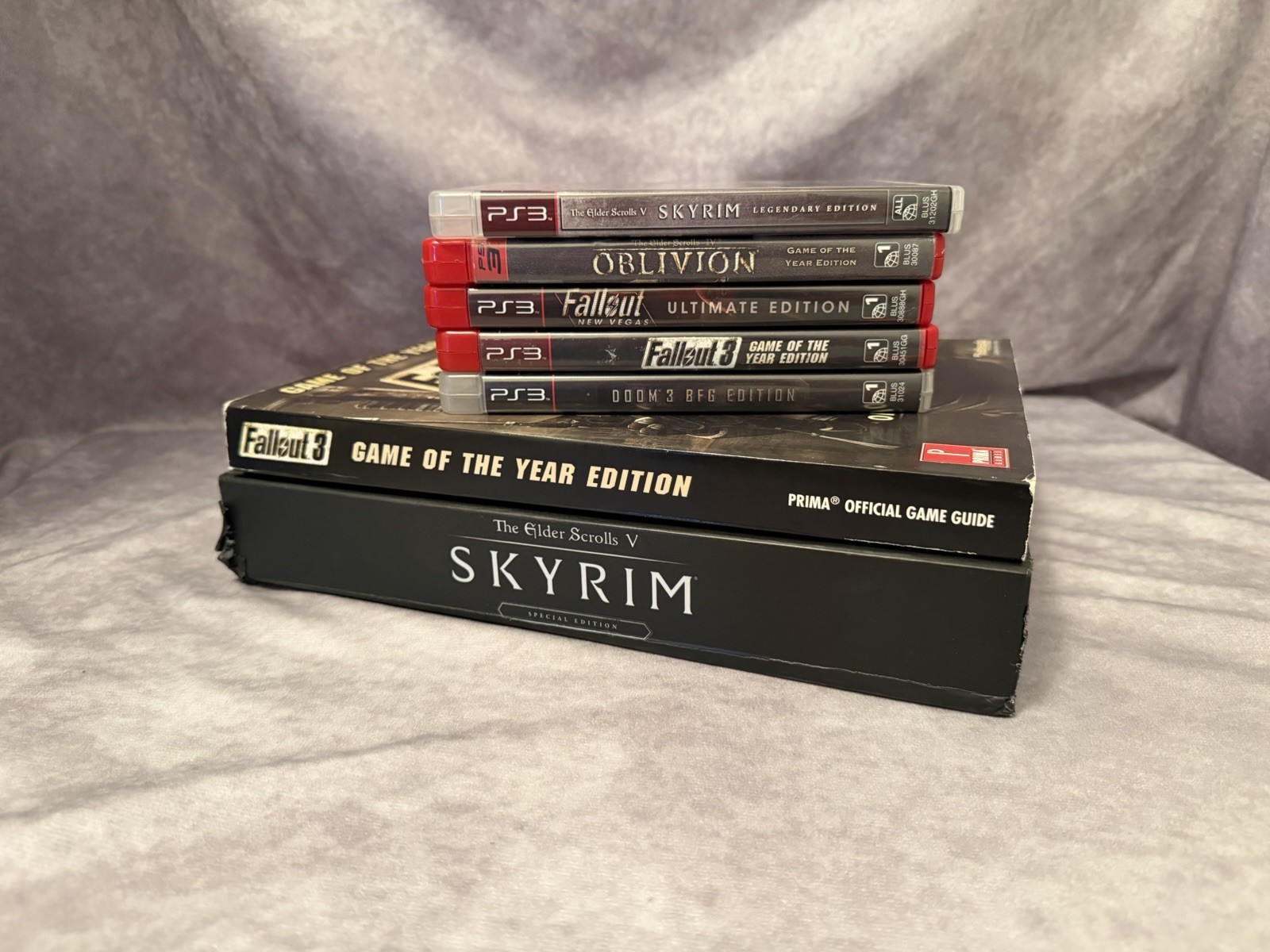 PS3 Game Lot Bethesda SKYRIM Fallout 3 Doom 3 See Images Strategy Guide