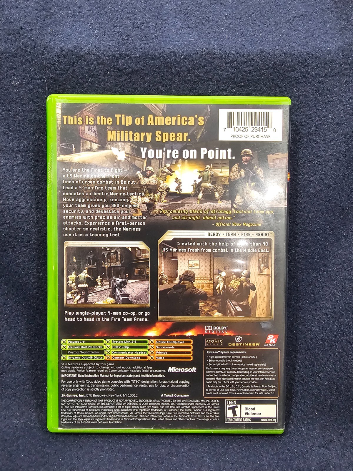Close Combat: First to Fight (Microsoft Xbox, 2005) – Tested & Working