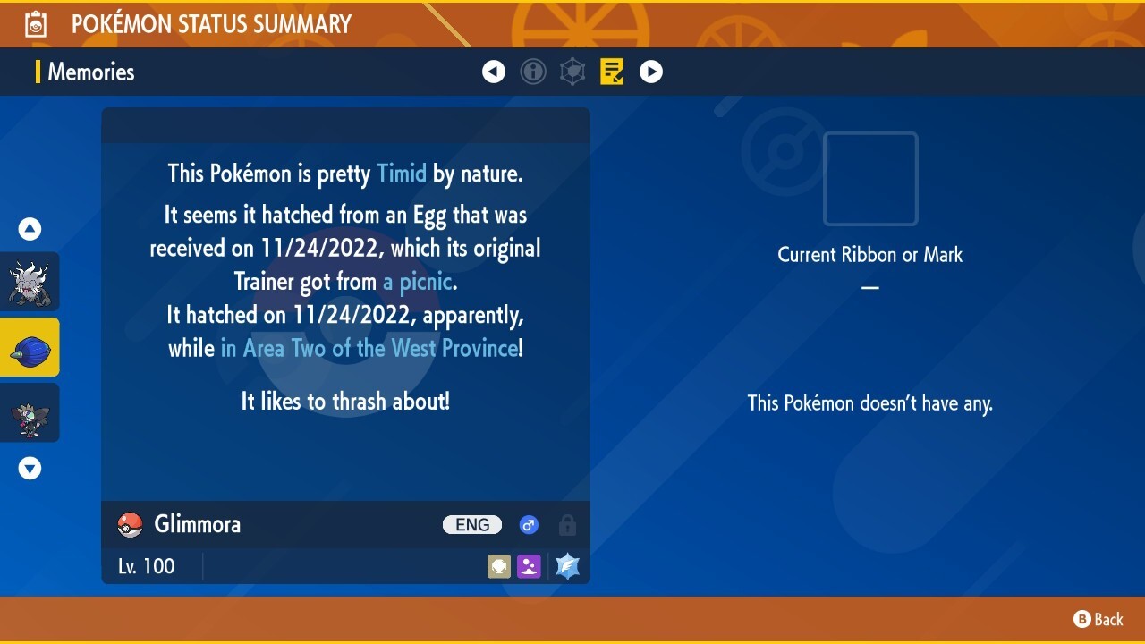 Shiny Glimmora 6IVs Tera Type: Flying Pokémon Scarlet and Violet