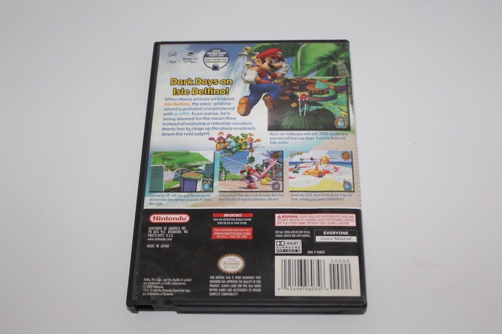 Super Mario Sunshine Nintendo GameCube Game w/ Case