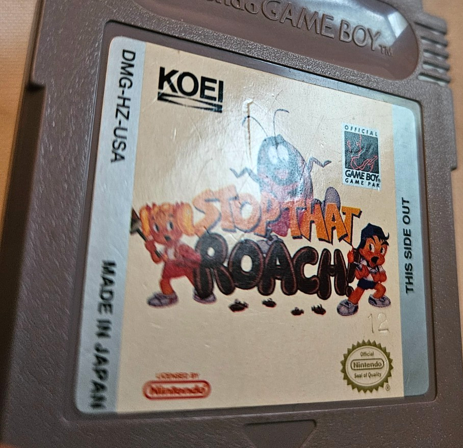 Stop That Roach Cartridge Only Authentic Nintendo Game Boy DMG-HZ-USA 1994 Koei