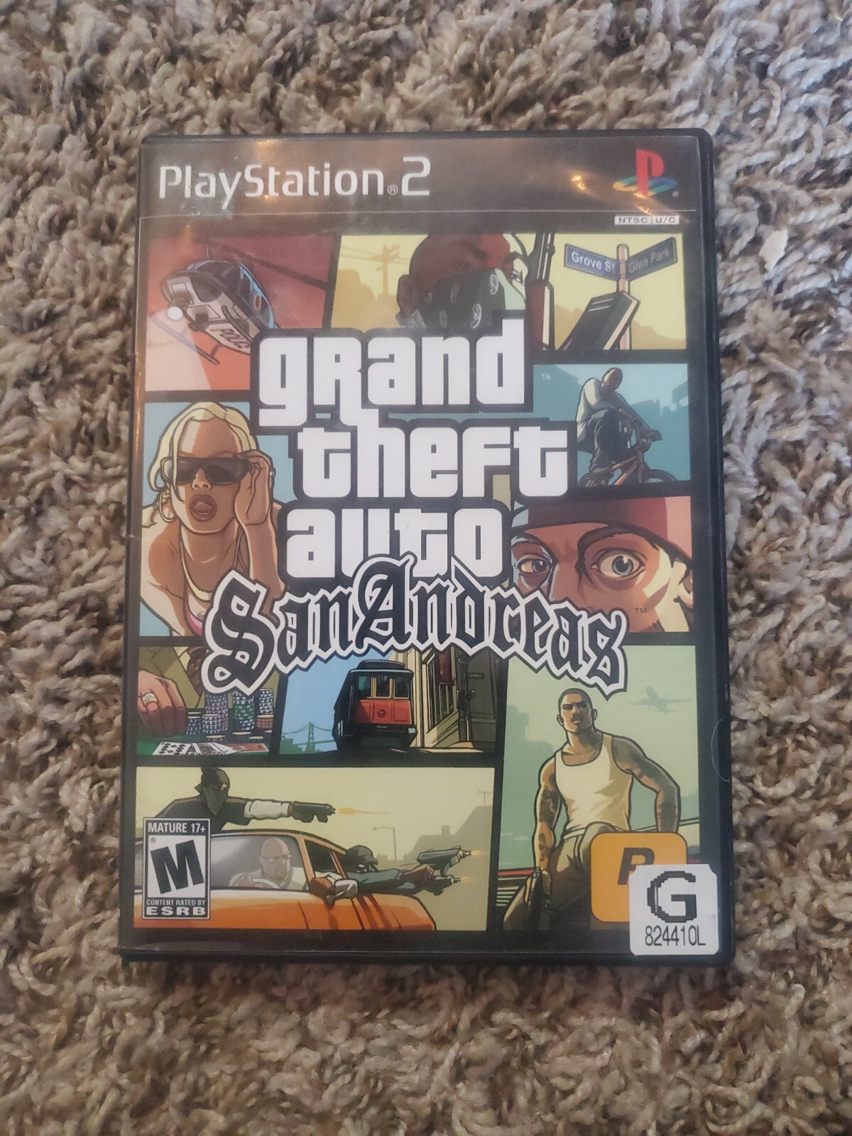 Grand Theft Auto: San Andreas (Sony PlayStation 2, 2004) Rare Family Video Label