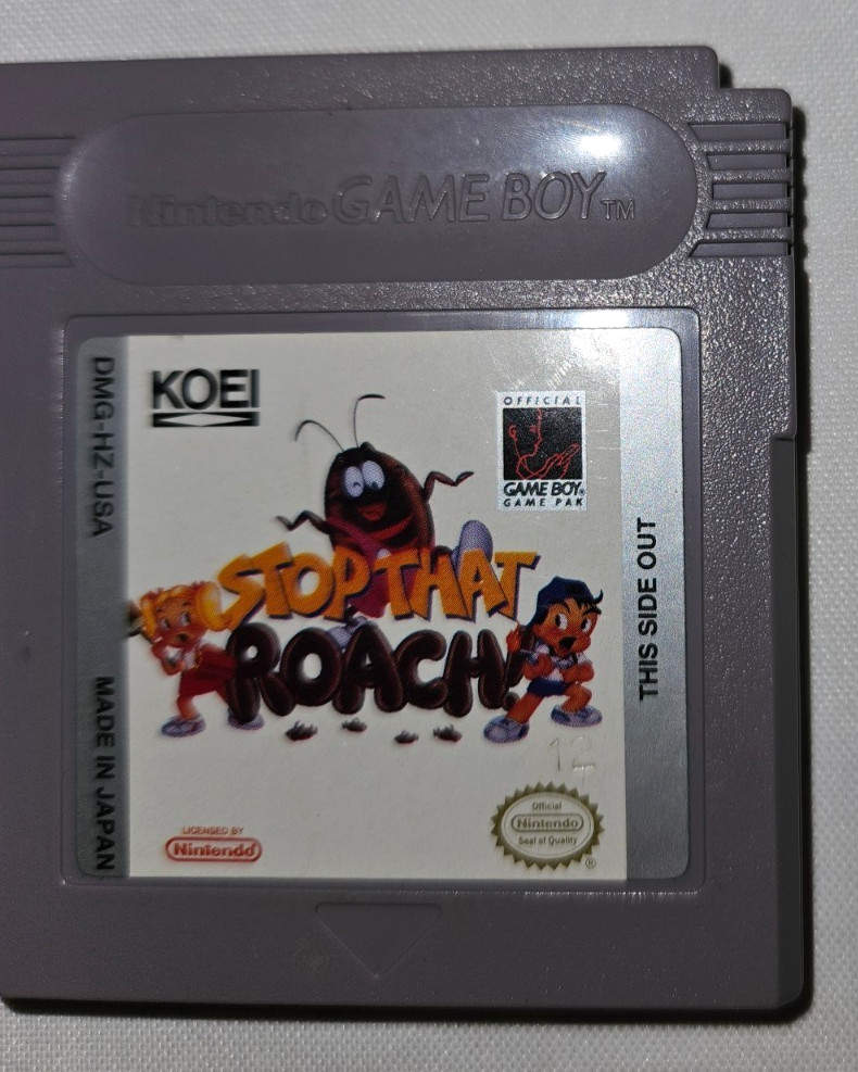 Stop That Roach Cartridge Only Authentic Nintendo Game Boy DMG-HZ-USA 1994 Koei