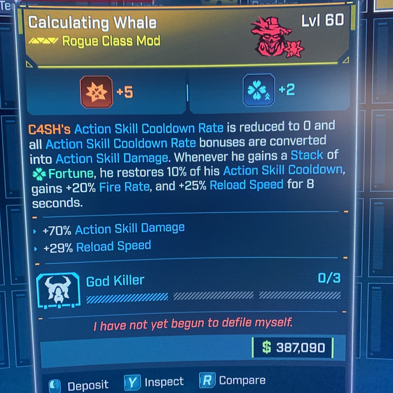 Borderlands 4⭐️LVL 60 GOD ROLL C4SH WHALE CLASS MOD⭐️All PLATFORM