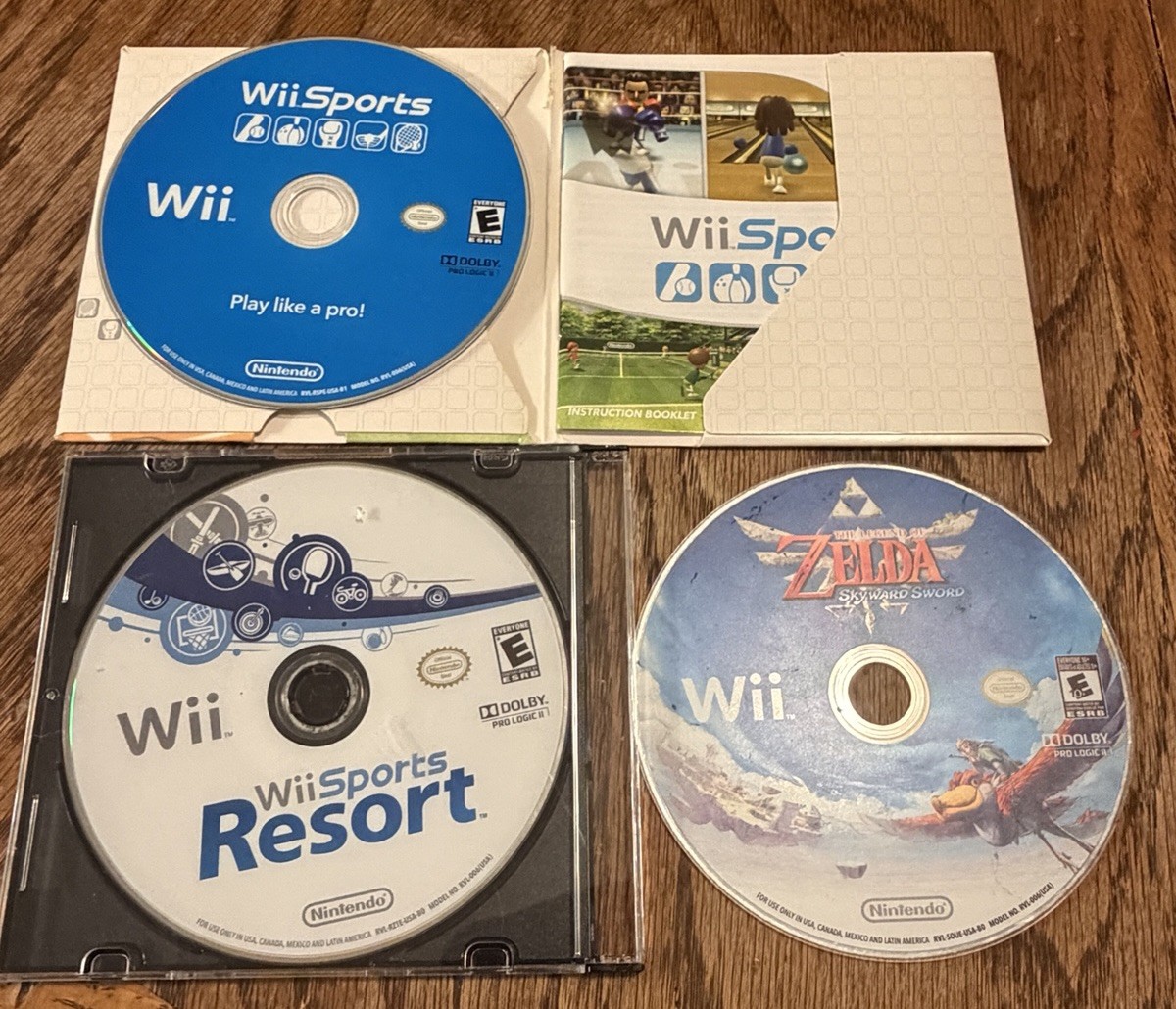 Wii Nintendo Lot Of 9 Wii Sports Wii Sports Resort, Zelda Sonic Valhalla Knights